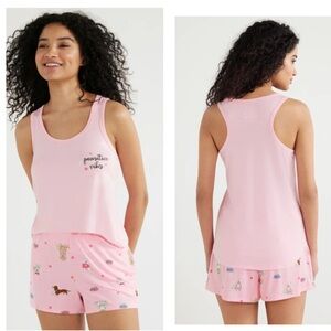 NEW joyspun Dog Print  Tank Top And Shorts Pajama Set Size Médium